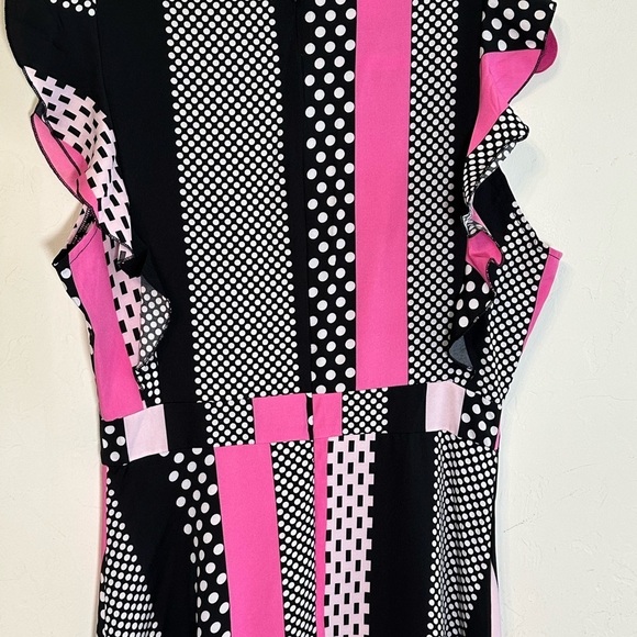 NWOT Women’s polka dot/stripe multi color dress Sz. M - Picture 7 of 13